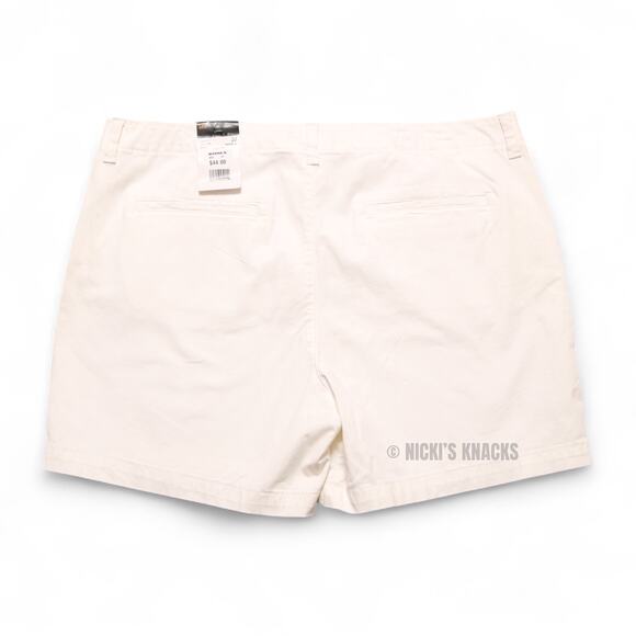 Lee Plus Size White Mid Rise Twill Shorts 5" Cotton Stretch Summer Casual Sze 20 - Picture 5 of 9